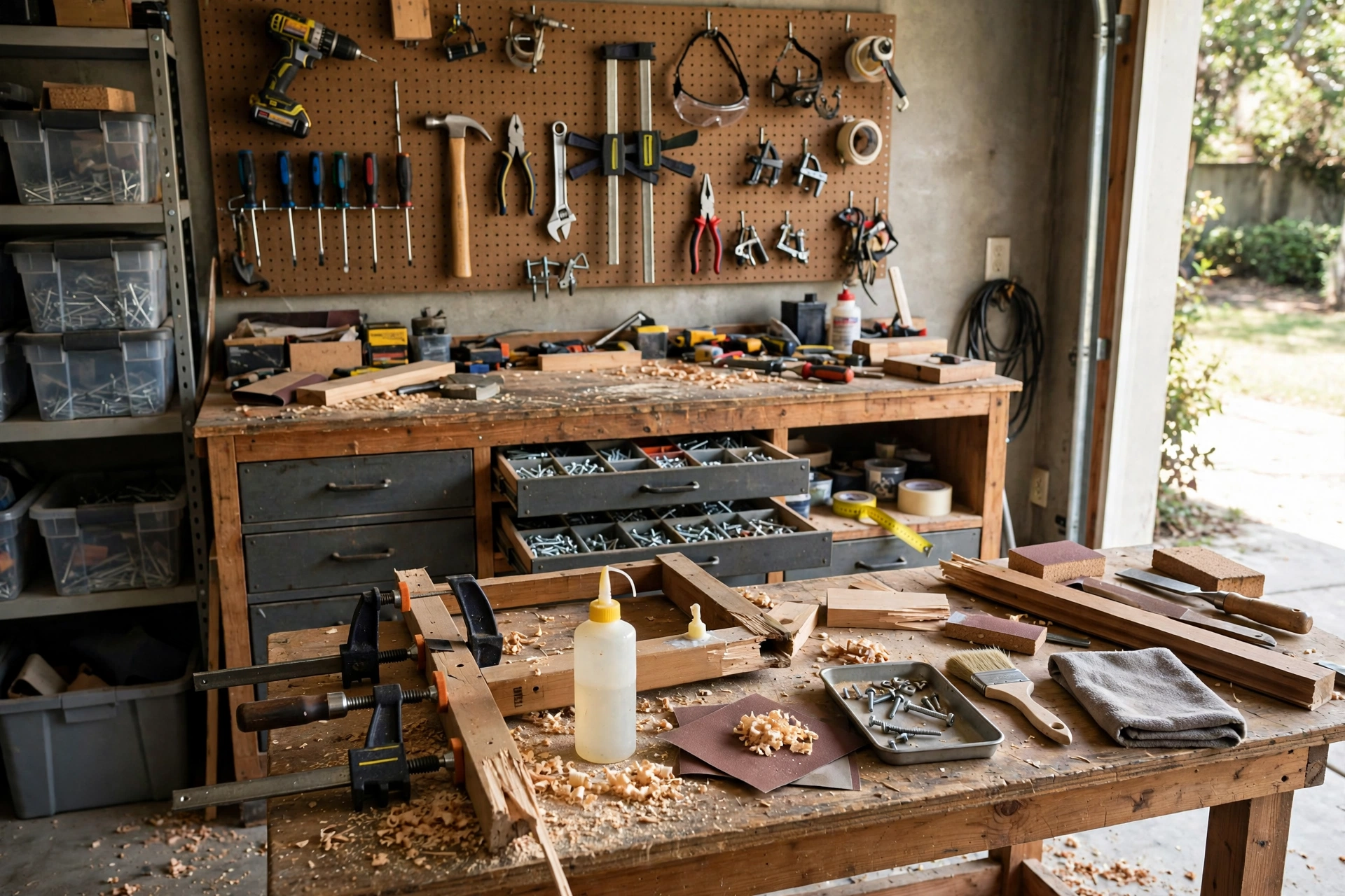 Garage Workbench Designs That Combine Tool Storage With Practical Space for Home Repair Projects
