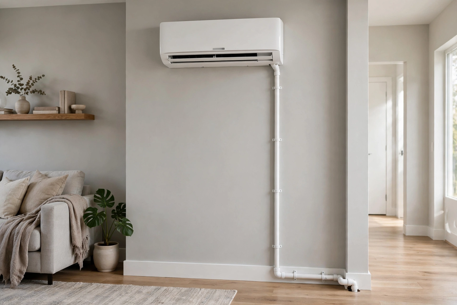 Mini Split Condensate Drain Routing for Residential Interiors With Limited Exterior Wall Access